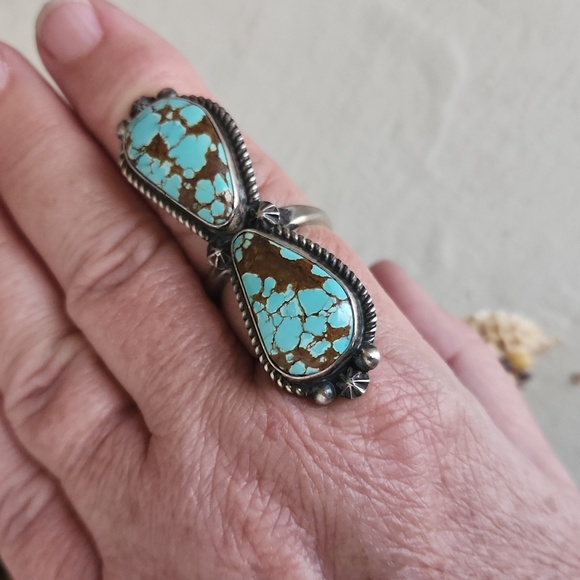 Incredible Native American Navajo Finger Climber Turquoise Ring 🩵💍🤎🎁 - Picture 11 of 12
